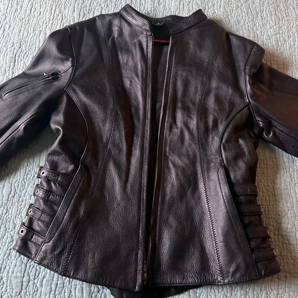 Leather Biker Jacket, sz small